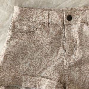 Snakeskin patterned shorts